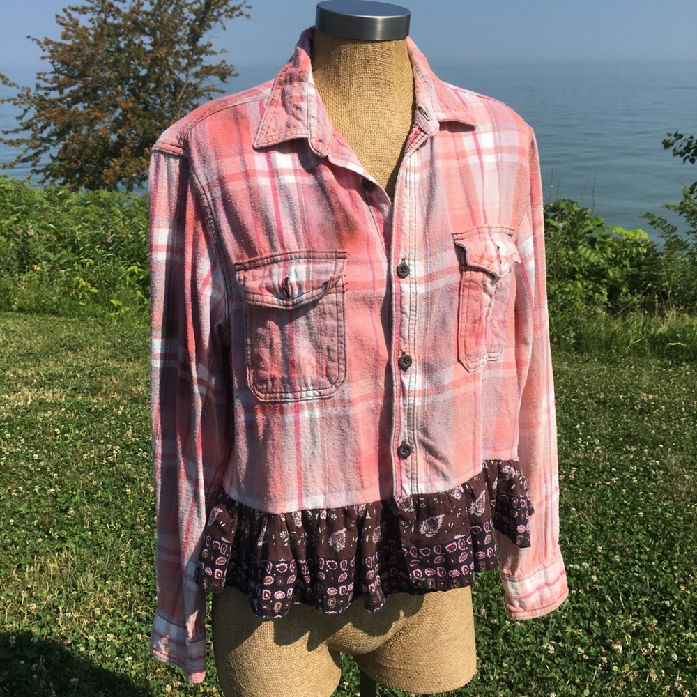 Up cycled distressed flannel